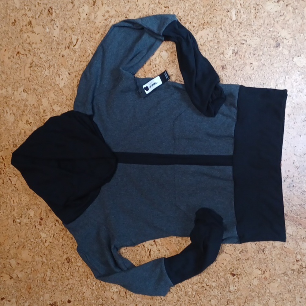 Kiya Tomlin Women's Dani Black/Grey Hoodie Size M NWT